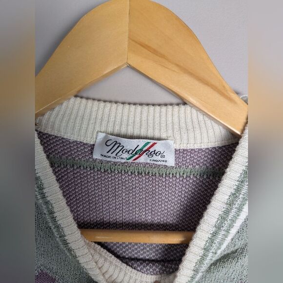 90s geometric pattern knitted sweater Pastel Mondango Made in italy S - Picture 5 of 7